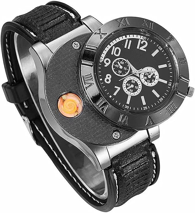 🔥 New Military USB Lighter Watch – Stylish, Durable & Multi-Functional! ⌚⚡